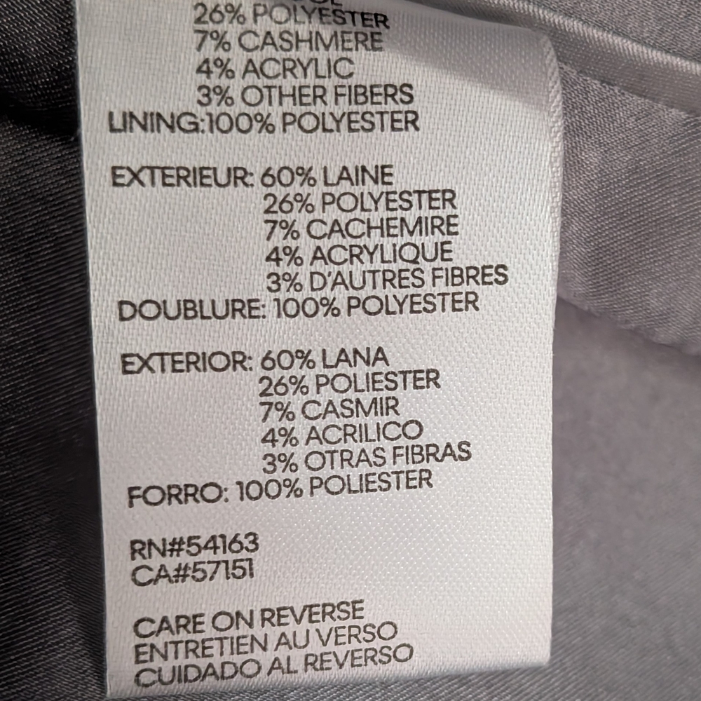 Women's Calvin Klein Light Blue Wool Blend Coat Size 4 - Picture 11 of 14